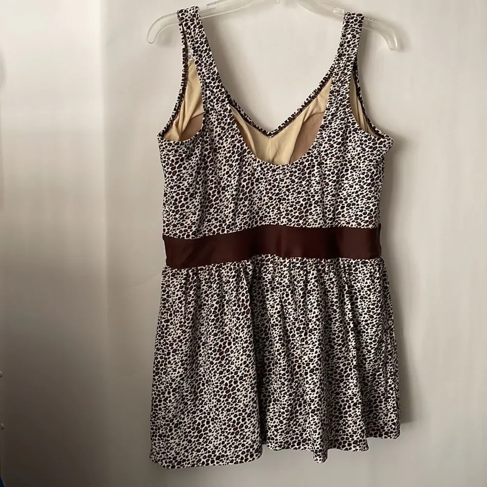 Leopard print one piece swimsuit swim dress size 18W